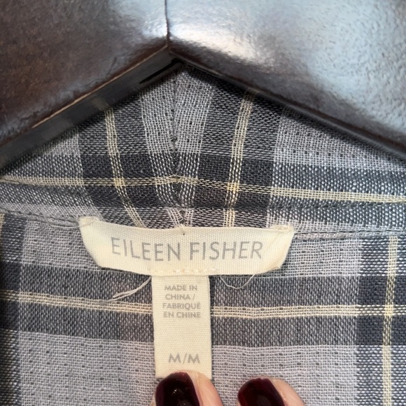 Eileen Fisher Cardigan Kimono Organic Cotton and Linen Medium Taupe - Picture 13 of 13